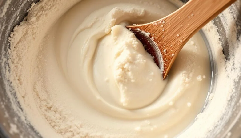 What happens when you mix flour and water?
