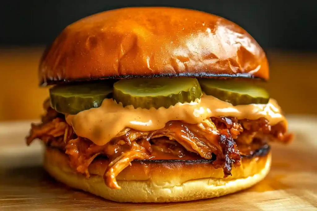 Crock Pot Ranch Chicken Sandwiches Recipe close-up